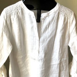 Sigrid Olsen Linen White Blouse